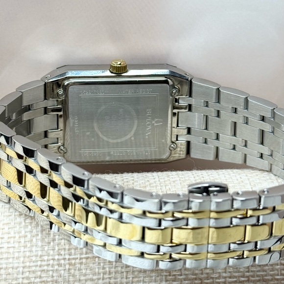 Bulova Men's Diamond-Accent Two-Tone Stainless Steel Bracelet Watch 30.5x45mm - Picture 6 of 8